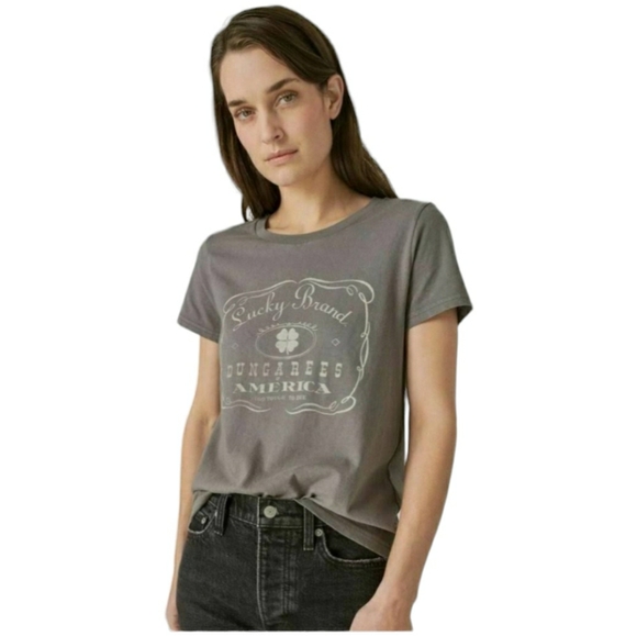 WOMEN'S LUCKY BRAND LUCKY CLOVER GRAPHIC T-SHIRT. - Picture 1 of 7